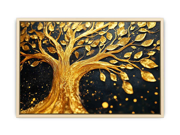 Gold Leaves Canvas Painting 