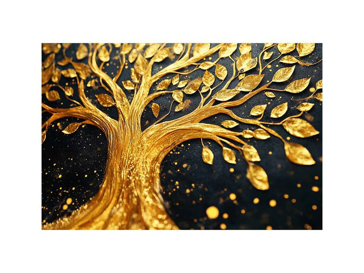 Gold Leaves  Oil Painting