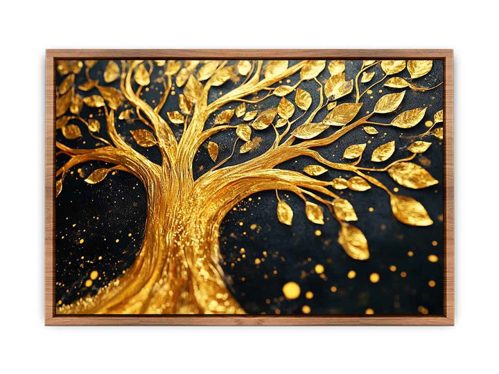 Gold Leaves Canvas Painting 