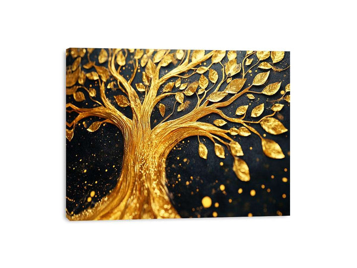 Gold Leaves Canvas Painting 