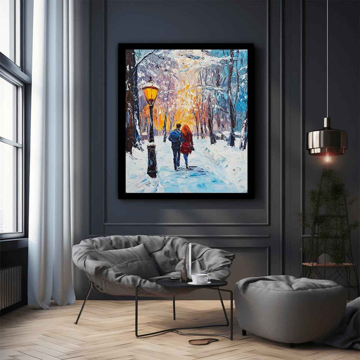 Couple Walk Canvas Painting 