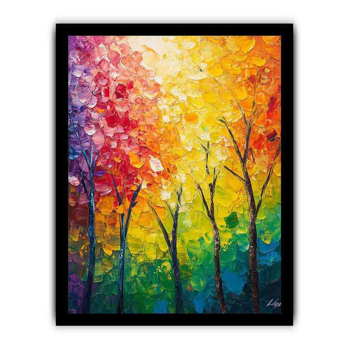 Abstract Trees Canvas Painting 