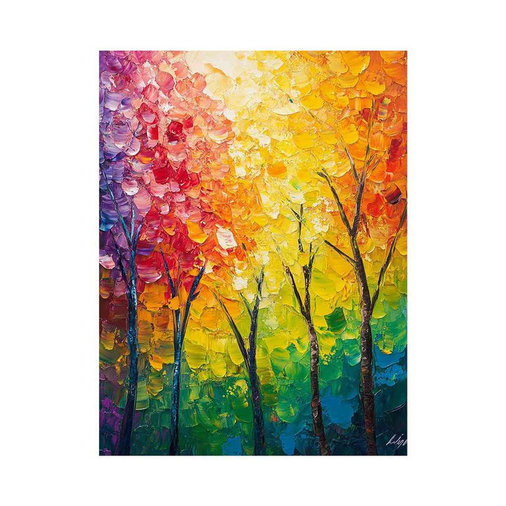 Abstract Trees Oil Painting