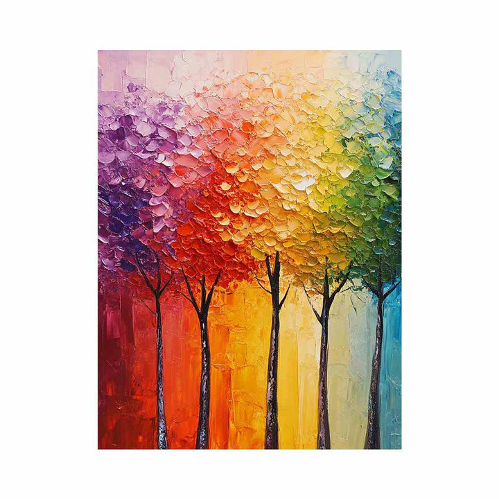 Abstract Trees Oil Painting