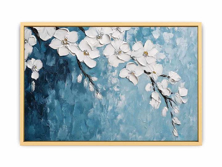 White Flowers Canvas Painting 