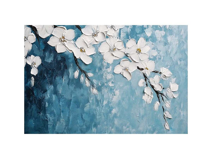 White Flowers Oil Painting