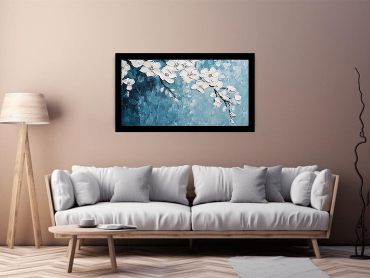 White Flowers Canvas Painting 