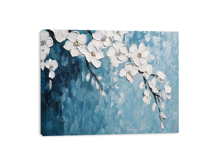 White Flowers Canvas Painting 