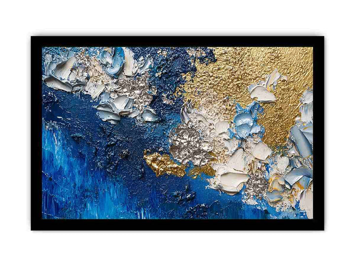 Blue Gold Canvas Painting 