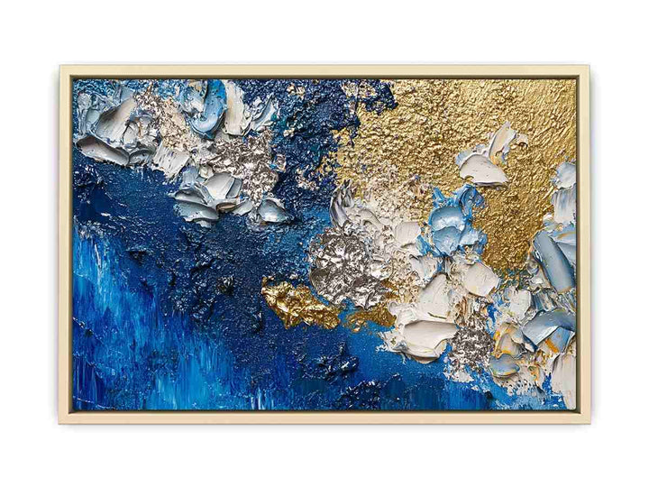 Blue Gold Canvas Painting 