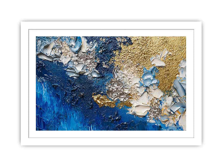 Blue Gold Canvas Painting 