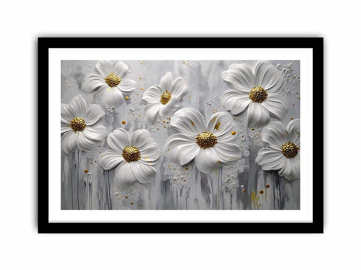 White Flowers Canvas Painting 