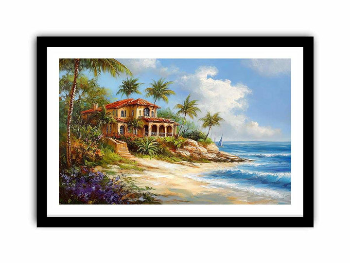 Coastal Home Canvas Painting 