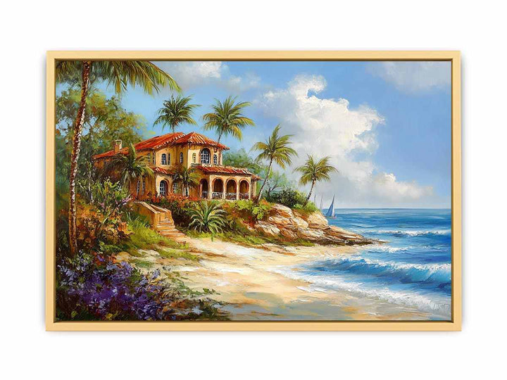 Coastal Home Canvas Painting 