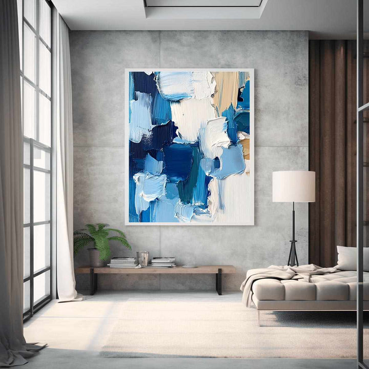 Abstract Ice Canvas Painting 