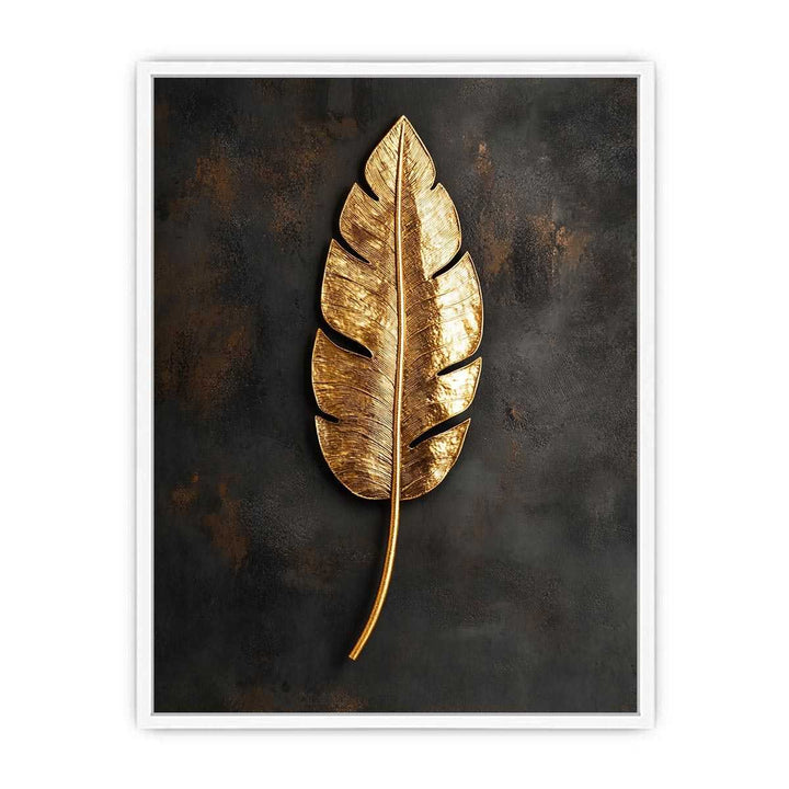 Gold Feather Canvas Painting 