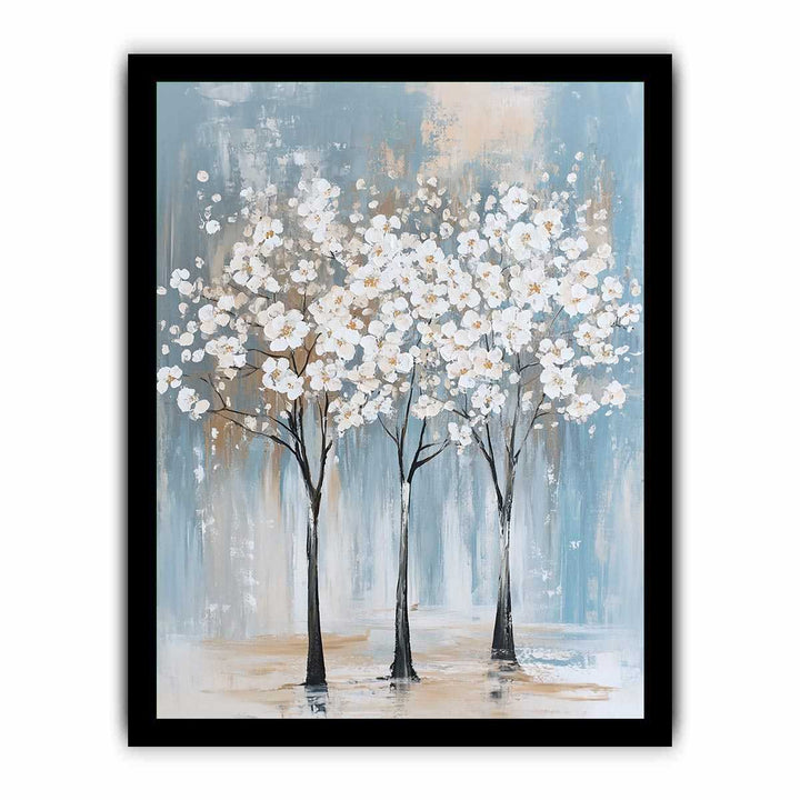 White Tree Canvas Painting 