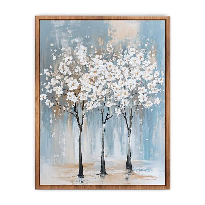 White Tree Canvas Painting 