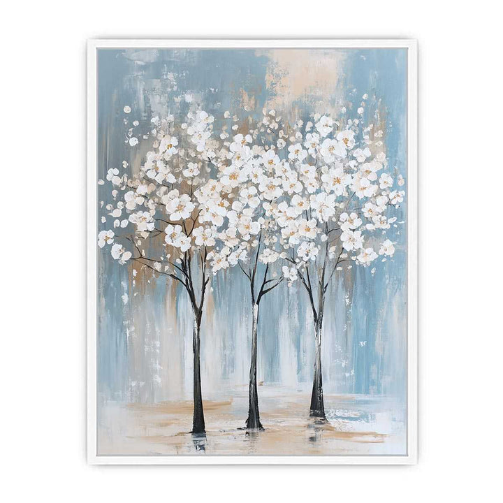 White Tree Canvas Painting 