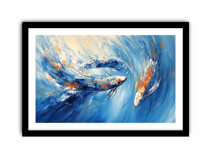 Koi Fish Abstract Canvas Painting 