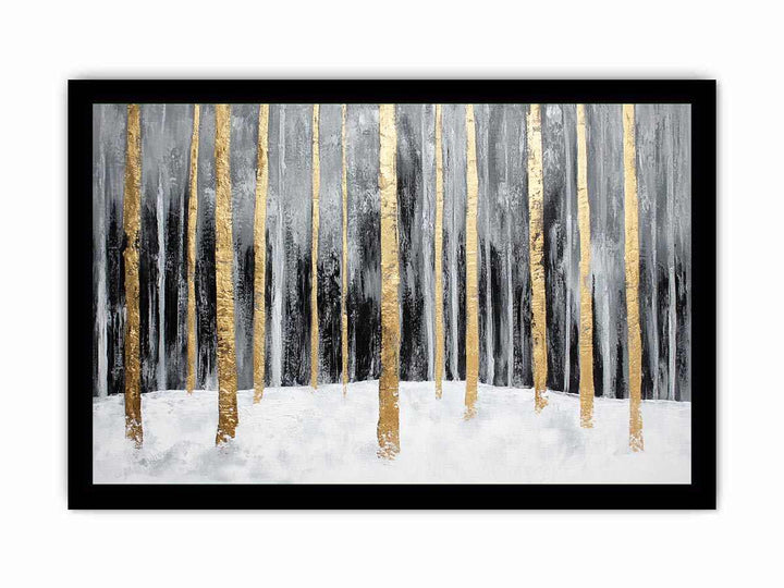 Gold Trees Canvas Painting 