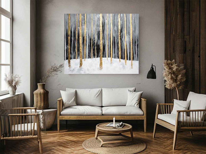 Gold Trees Painting 