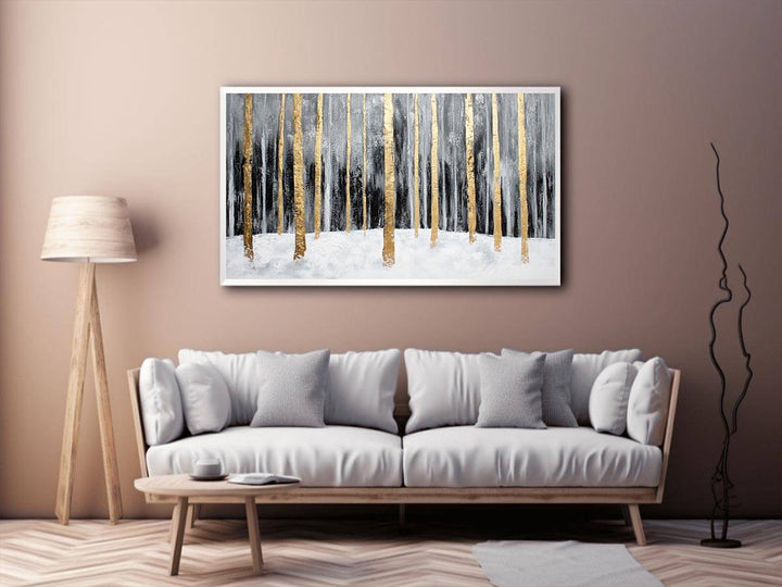 Gold Trees Canvas Painting 