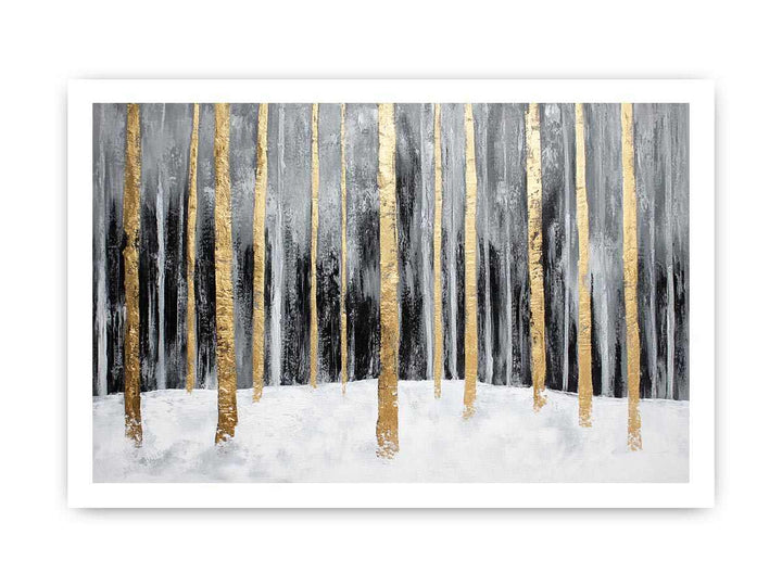 Gold Trees Canvas Painting 