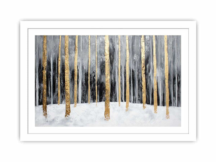 Gold Trees Canvas Painting 