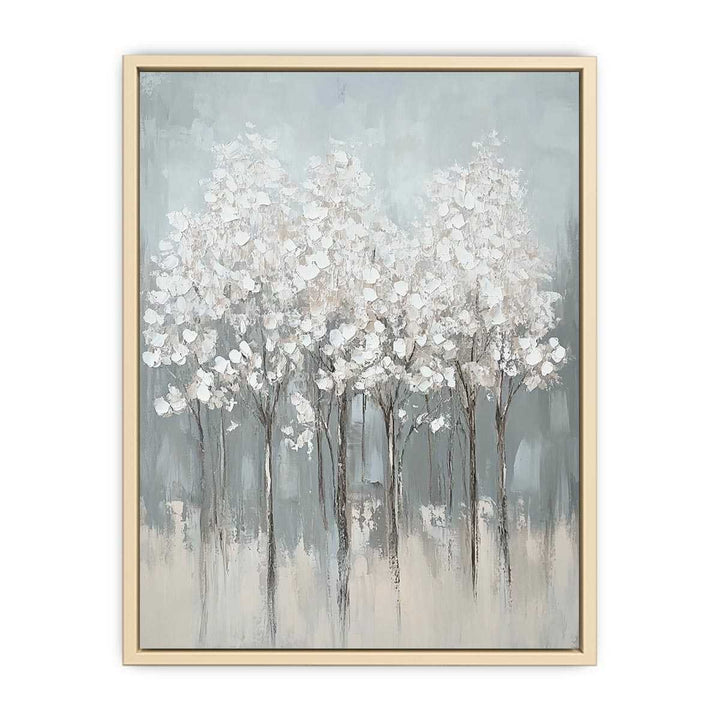 Abstract White Flowers Canvas Painting 