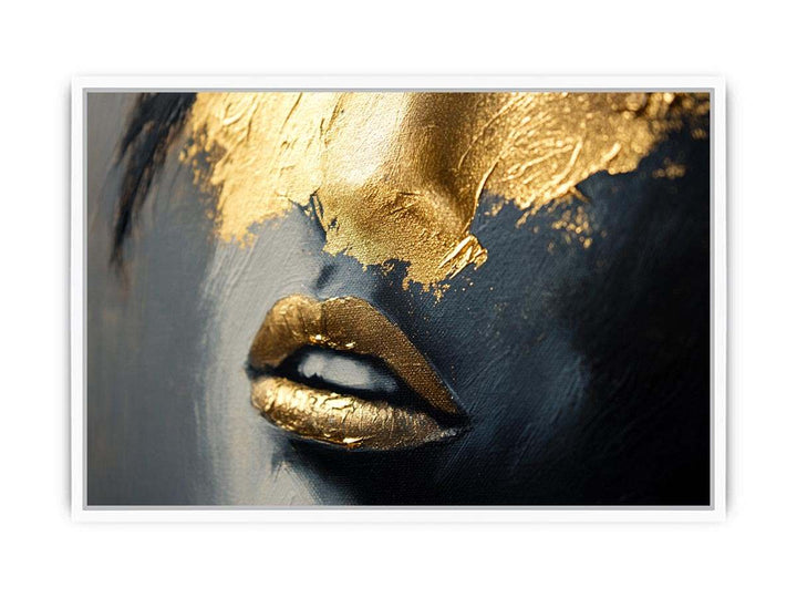 Gold Kiss Canvas Painting 