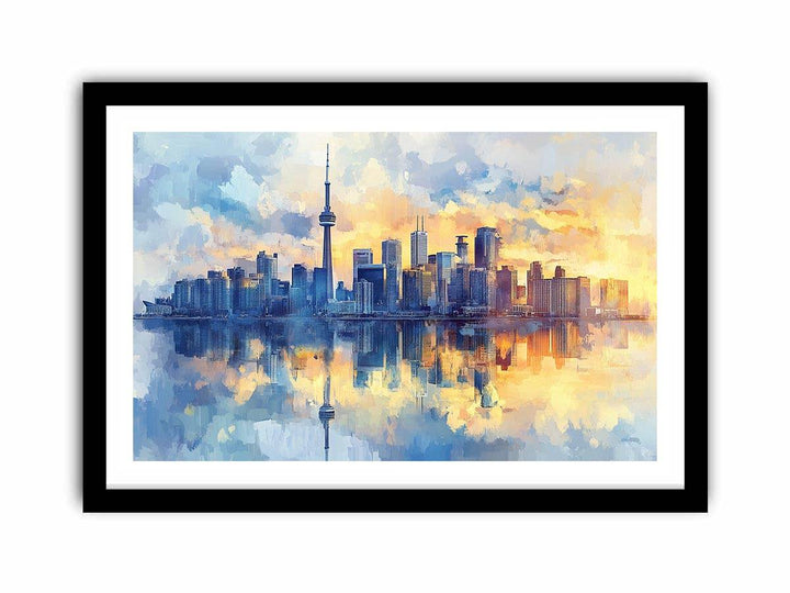 Watercolors Cityscape Canvas Painting 