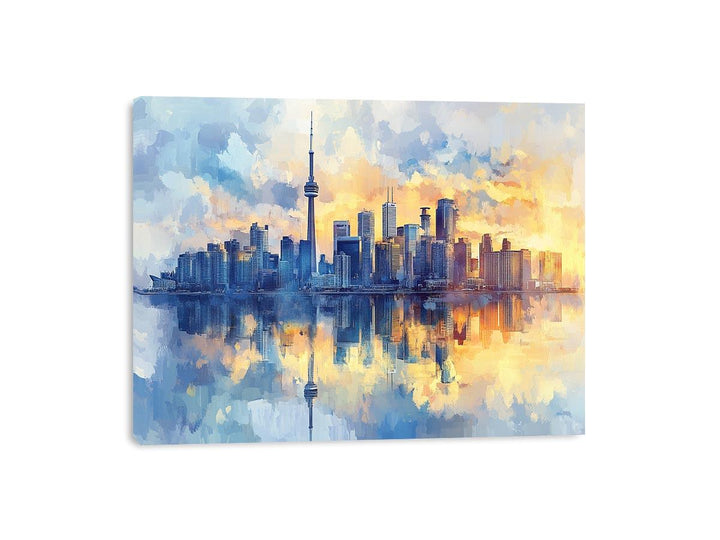 Watercolors Cityscape Canvas Painting 