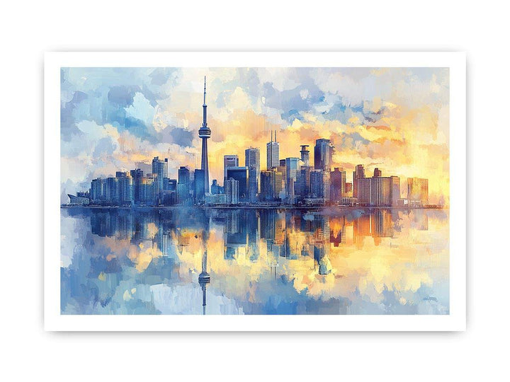 Watercolors Cityscape Canvas Painting 