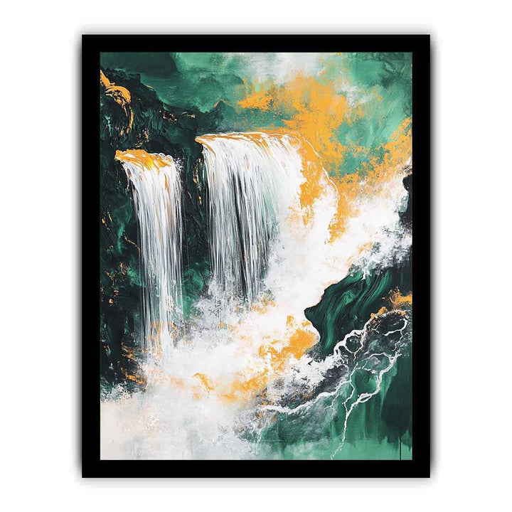 Gold Waterfall  Canvas Painting 