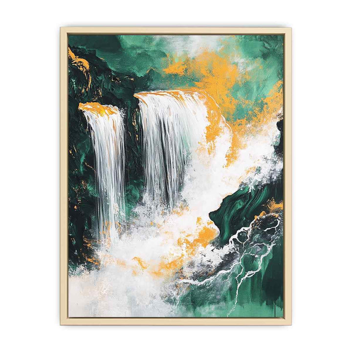 Gold Waterfall  Canvas Painting 