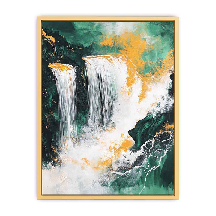 Gold Waterfall  Canvas Painting 