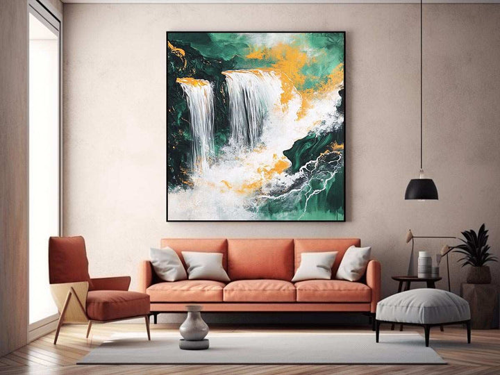 Gold Waterfall  Painting 