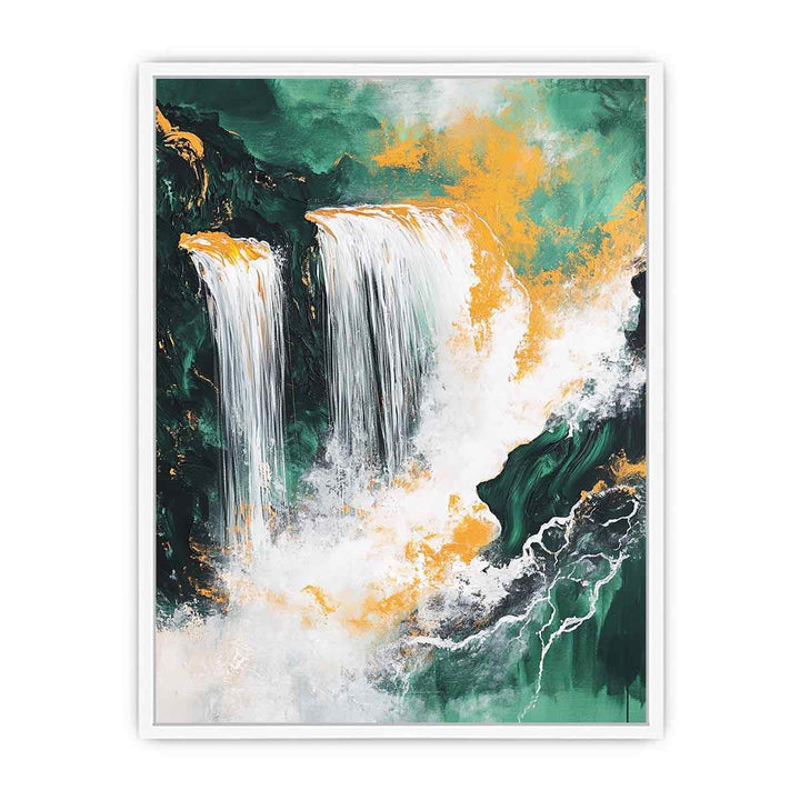 Gold Waterfall  Canvas Painting 