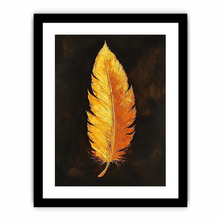 Golden Feather Canvas Painting 