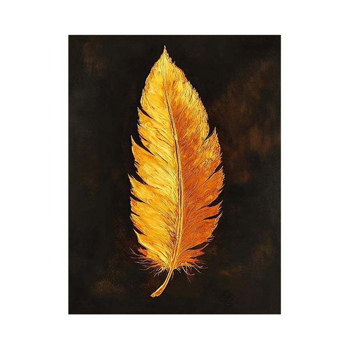 Golden Feather Oil Painting