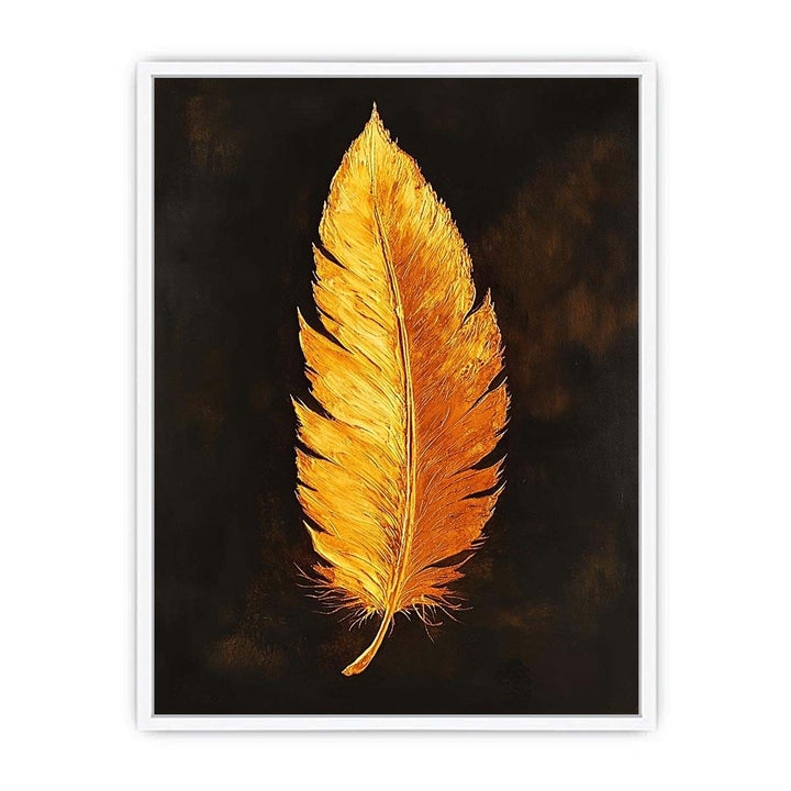 Golden Feather Canvas Painting 