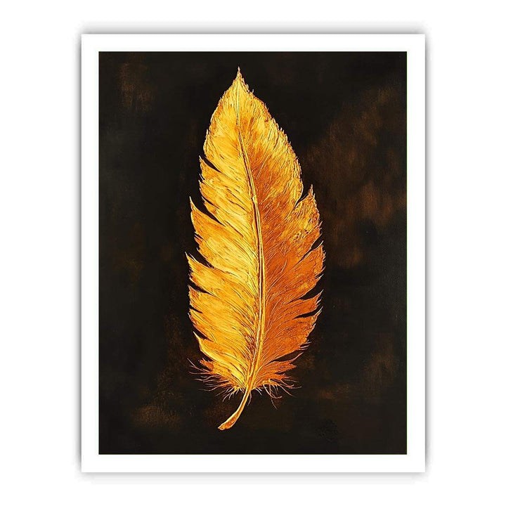 Golden Feather Canvas Painting 