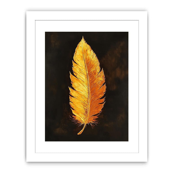 Golden Feather Canvas Painting 