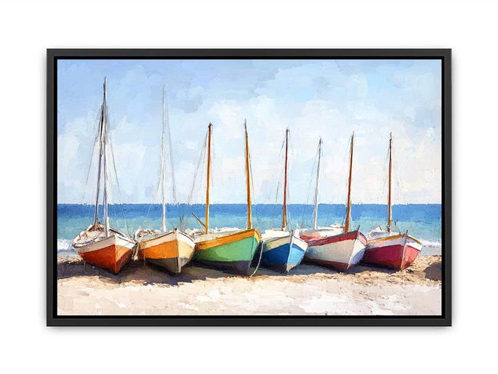 Fishing Boats Canvas Painting 