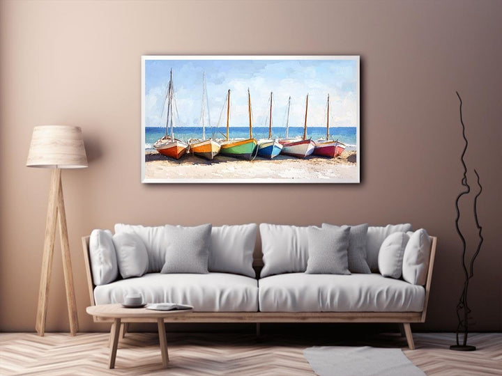 Fishing Boats Canvas Painting 