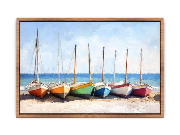 Fishing Boats Canvas Painting 