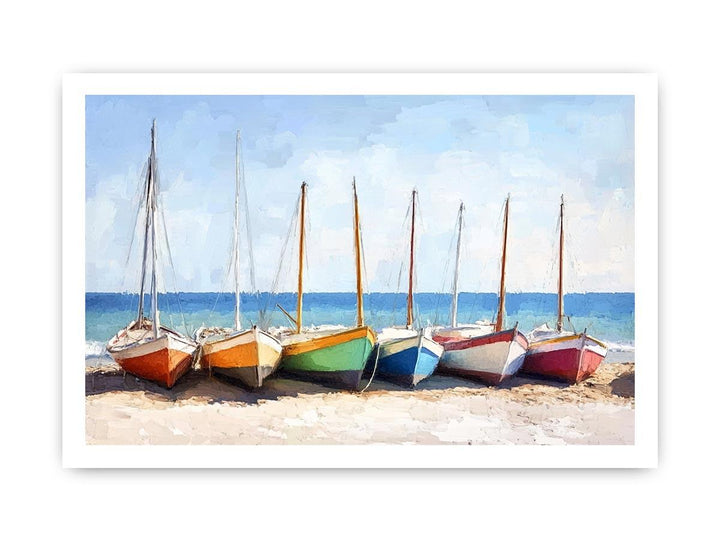 Fishing Boats Canvas Painting 