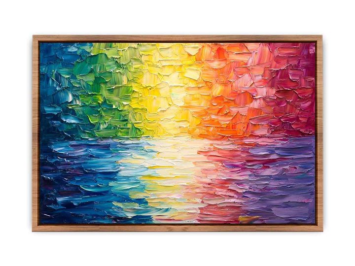 Colorful Rainbow Canvas Painting 