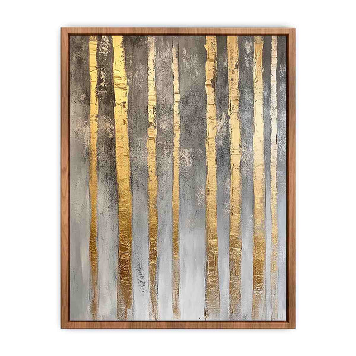 Gold Bamboos Canvas Painting 